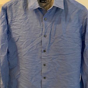 Blue button up Vince shirt.